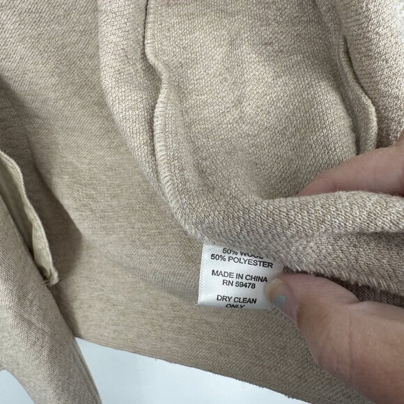 Adrienne Vittadini Cardigan Womens M Wool Blend Open Long Chevron Print Beige - Picture 4 of 6